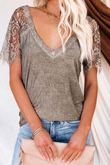 Heart Of Happiness Lace Short Sleeve Top