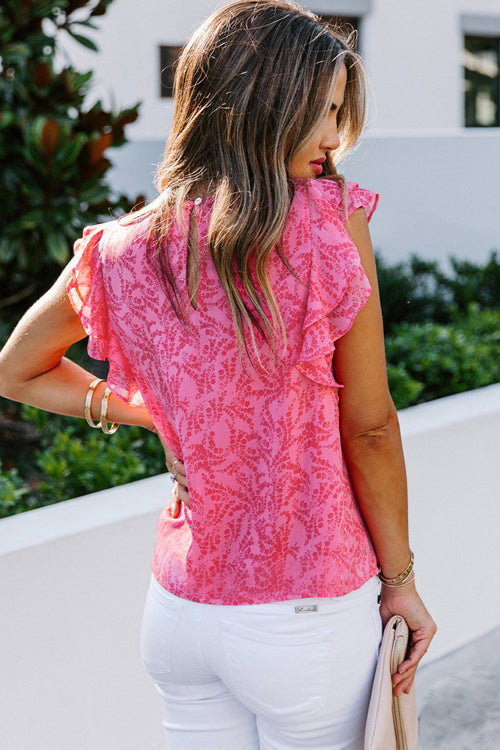 Blossoming Style Printed Short Sleeve Top