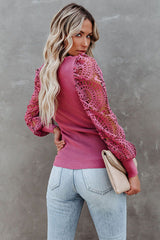 Just Vibing Hollow-Out Long Sleeve Knit Top