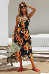 Sunflower Fit&Flare Print Midi Dress