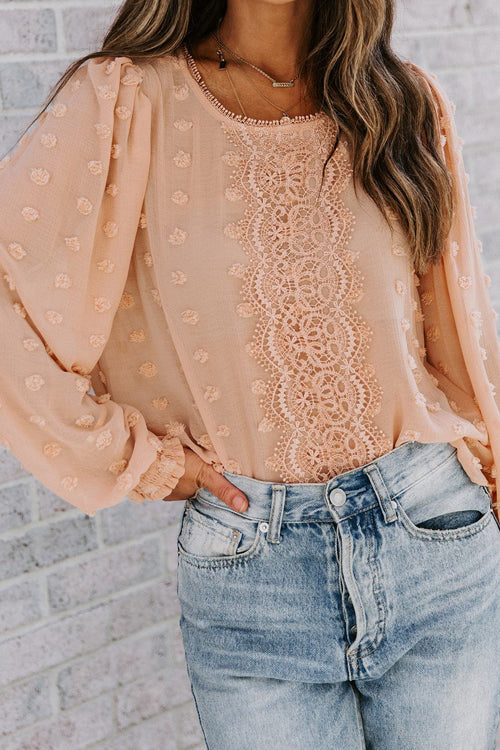 Easily Loved Polka Dot Lace Up Top