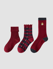 Red Girl Embroidered Socks