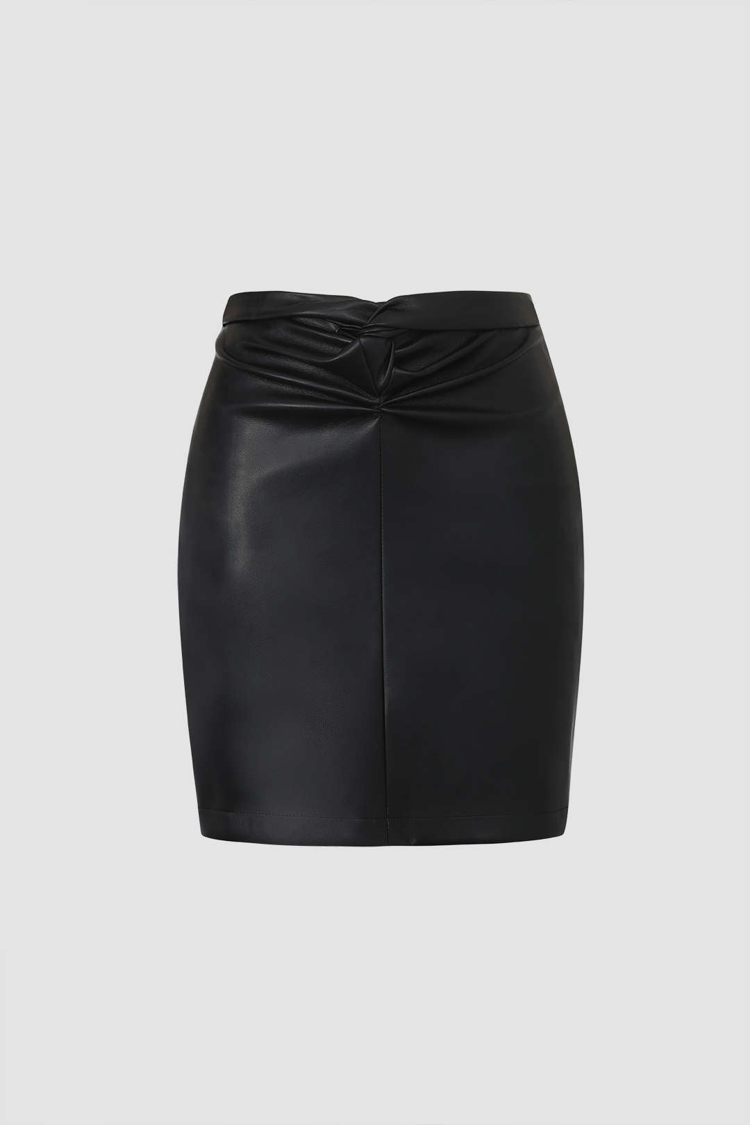 Faux Leather Twist Mini Skirt