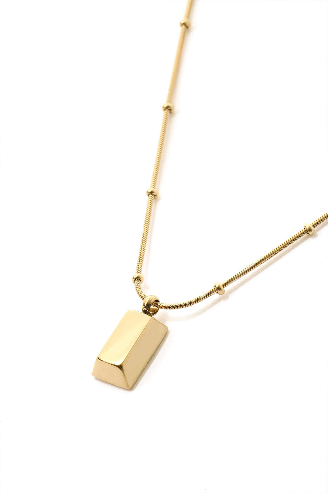 Gold Bar Pendant Necklace