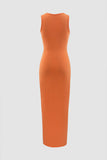 Knot Detail Cut Out Sleeveless Maxi Dress