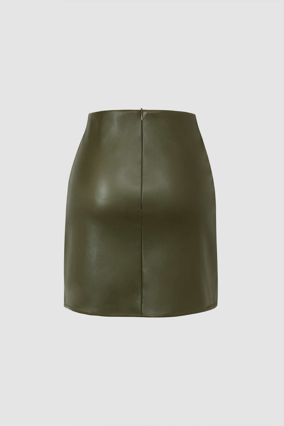 Faux Leather Wrap Ruched Mini Skirt