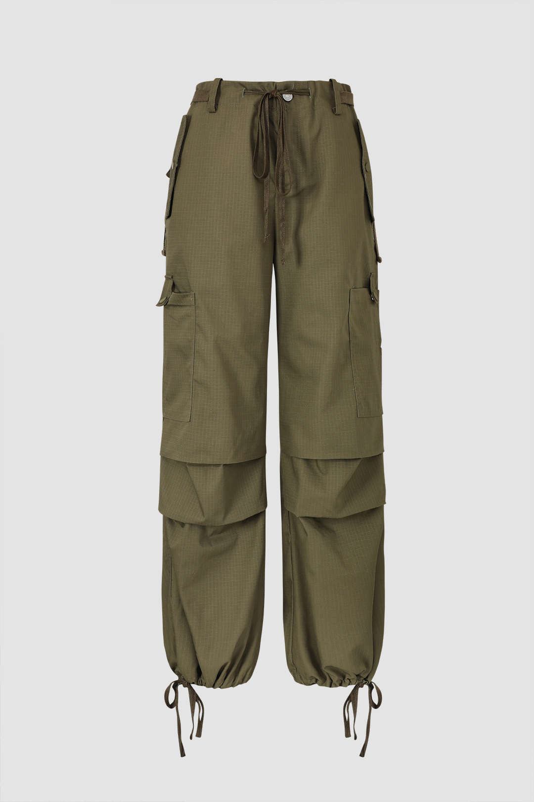 Drawstring Parachute Cargo Pants