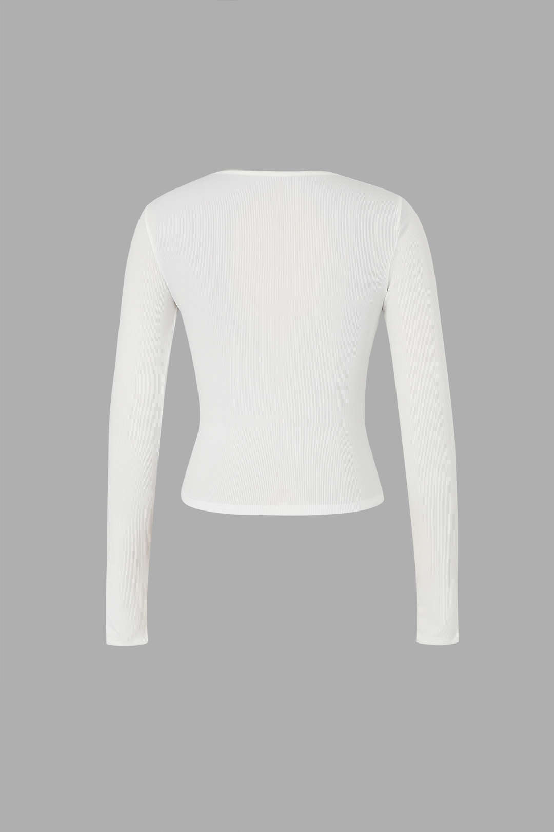 Cut Out Ribbed Long Sleeve Top