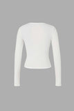 Cut Out Ribbed Long Sleeve Top