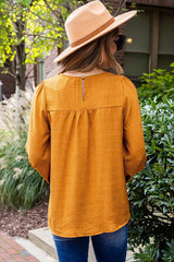 Spend The Day Yellow Boho Embroidery Top