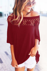 Hollow-out Casual Blouse