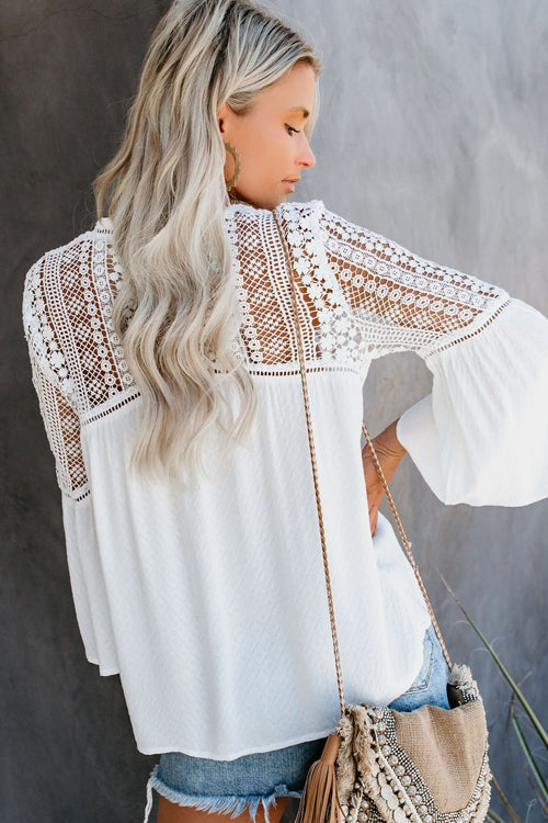 Casually Cute Lace Hollow-Out Top