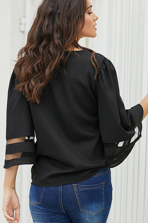 Sweetly Charmed V-Neck Bell Sleeve Top