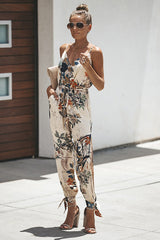 Divine Time Side-Slit Floral Print Jumpsuit