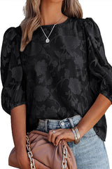 Try Me Out Textured Half Sleeve Top