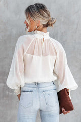 Dream Of The Day Smocked Statement Sleeve Top