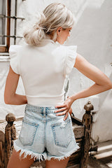 What a Day Ruffle Sleeves Crop Top