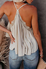 You And Tie Backless Lace Cami Top
