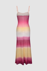 Color Block Ruched Bust Maxi Dress