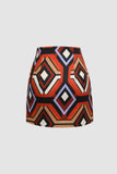 Geometric Pattern Mini Skirt
