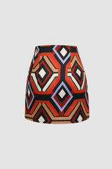 Geometric Pattern Mini Skirt