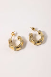 Gold Plated Rhinestone Hoop Earrings