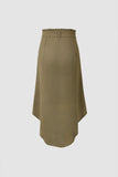 High Waisted Linen Midi Skirt