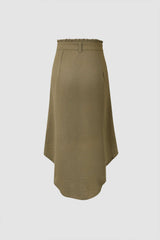 High Waisted Linen Midi Skirt