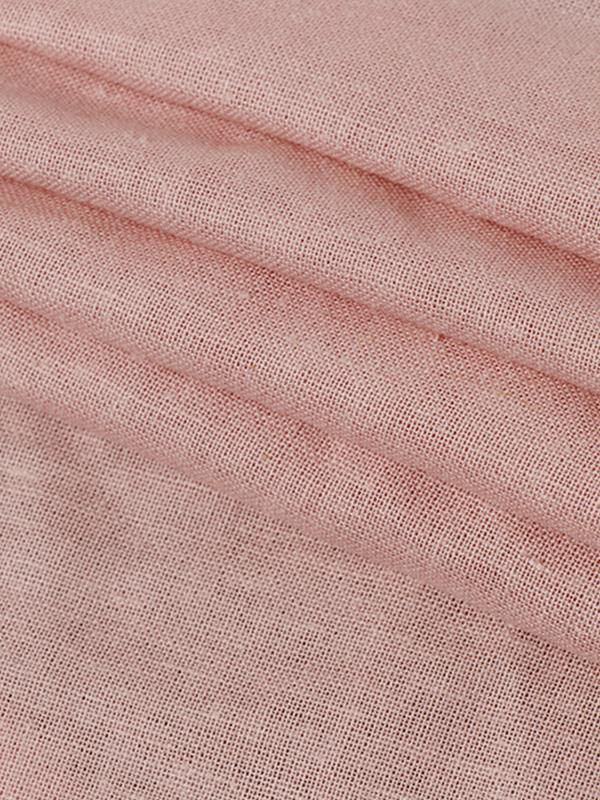 Plain Short Sleeve Cotton Linen Blouses