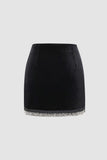 Crystal-embellished Vevlet Mini Skirt