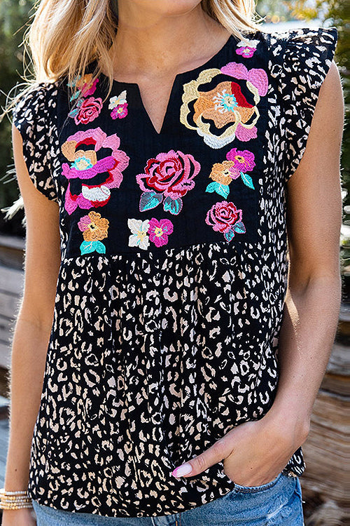 Sunny Moments Floral Embroidery Shift Top