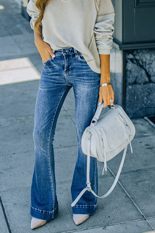Inspired Style Wide-Leg Wash Skinny Jeans