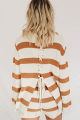 After Sundown Striped Knit Sweater Suit