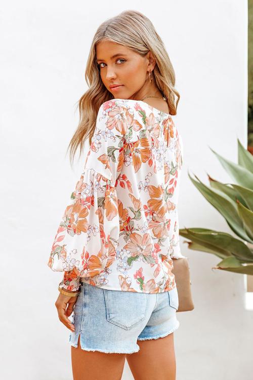 Beauty And A Breeze Print Smocked Top