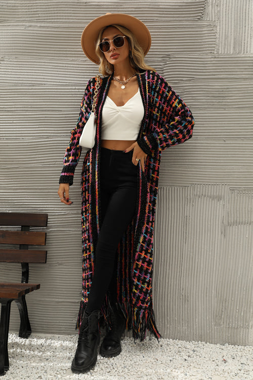 What You See Colorful Tassel Knit Cardigan
