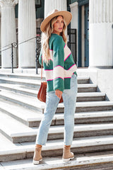 Here For You Striped Button Knit Sweater