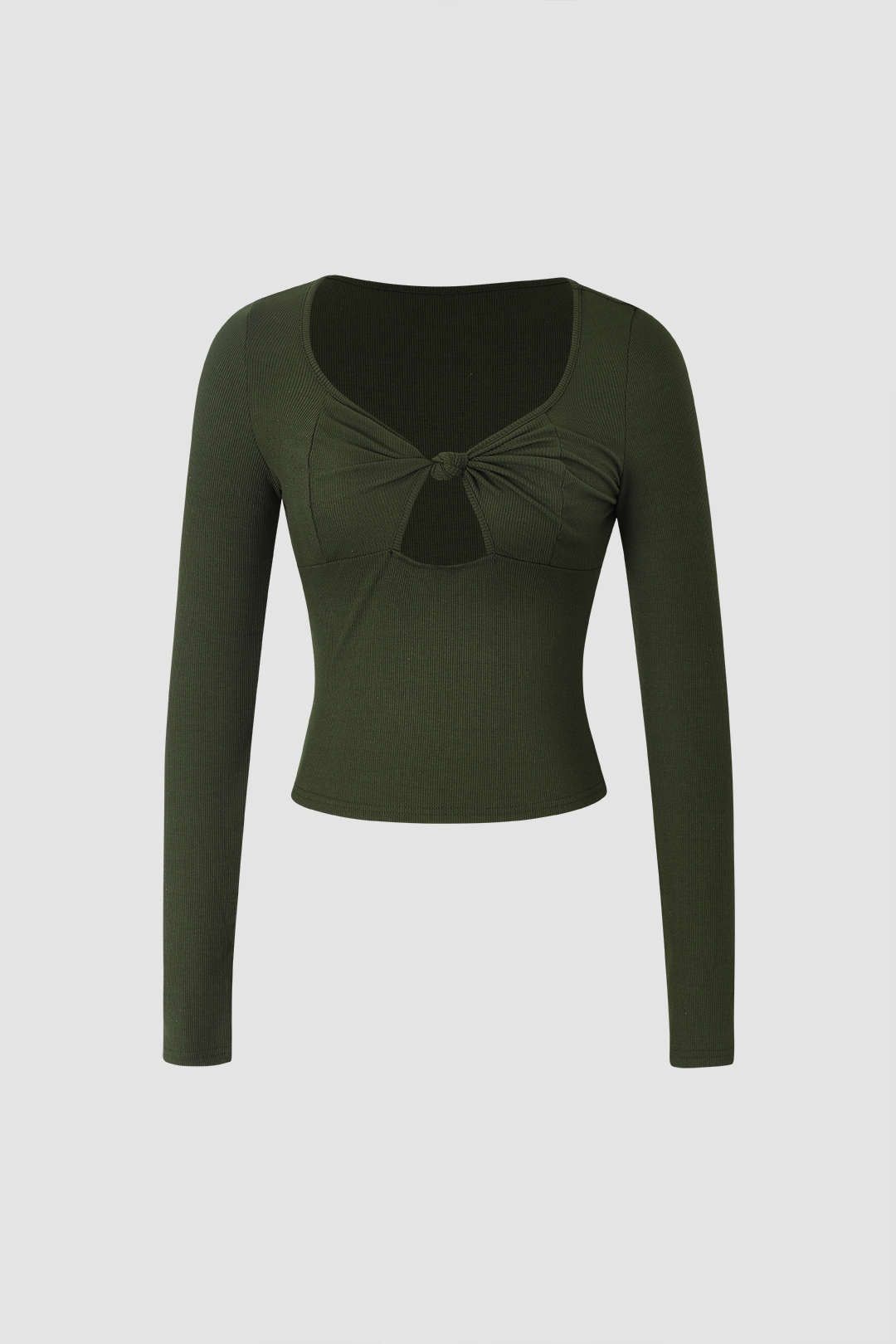 Knot Detail Cut Out Long Sleeve Top