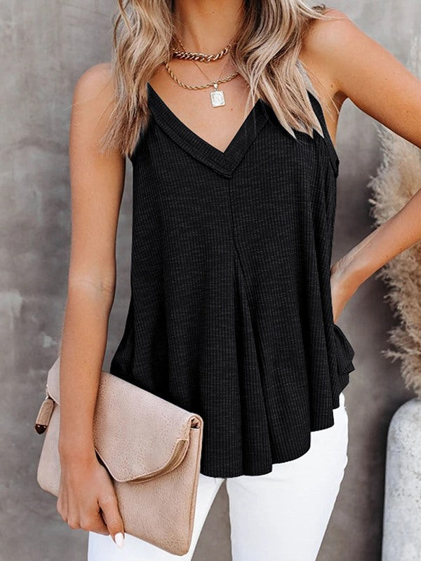 Plain v neck sleeveless vests for Summer