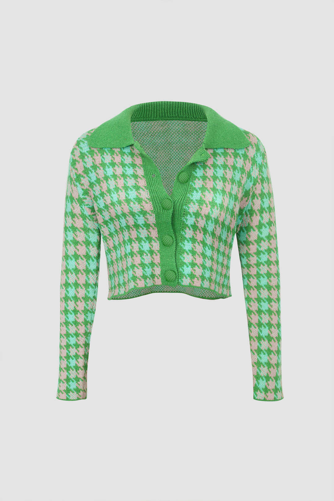 Houndstooth Collared Sweater