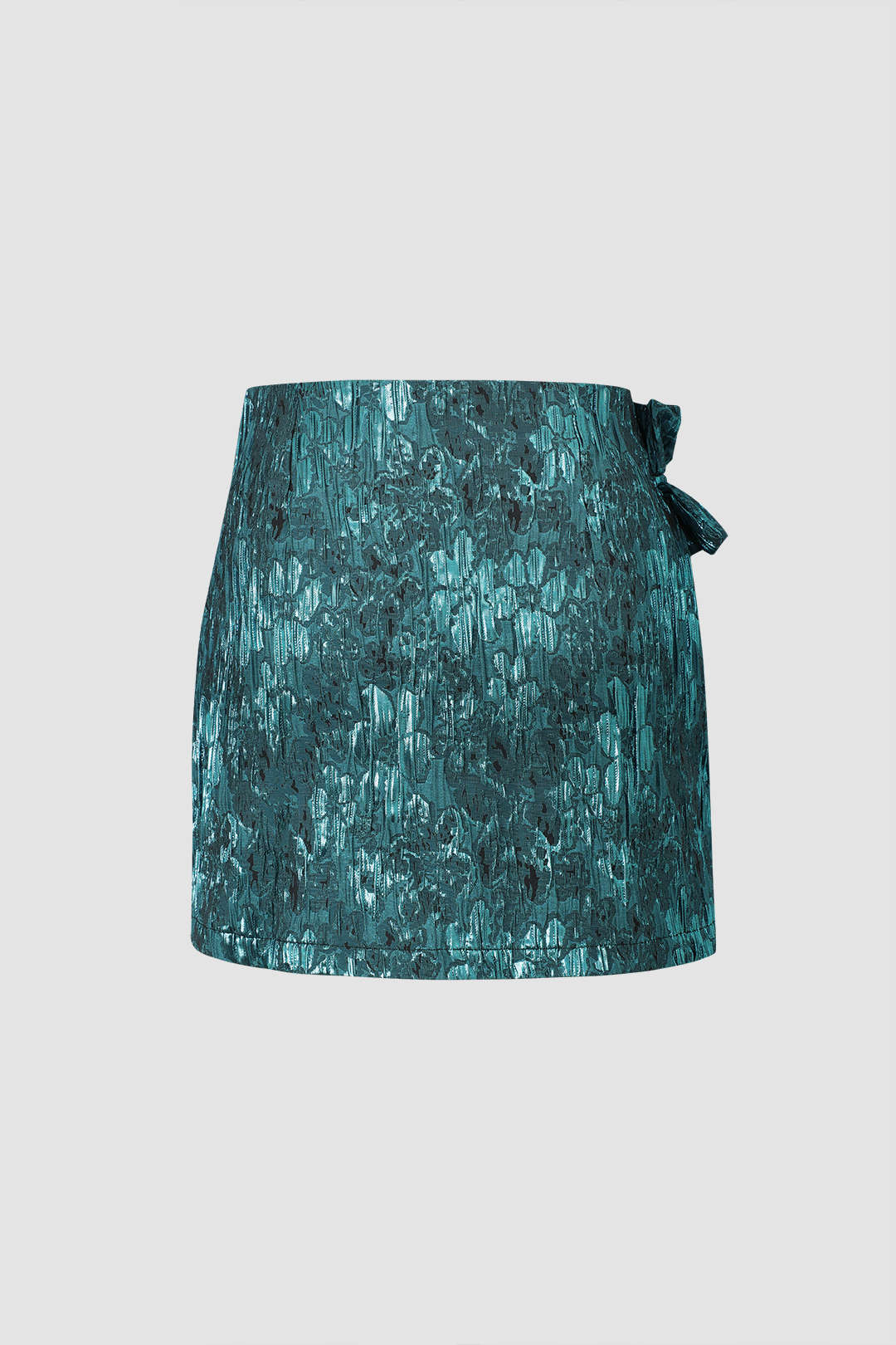 Jacquard Ruffle Trim Mini Skirt