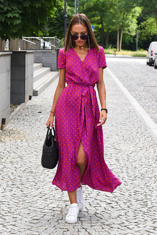 Do What You Love Print High-Slit Maxi Dress