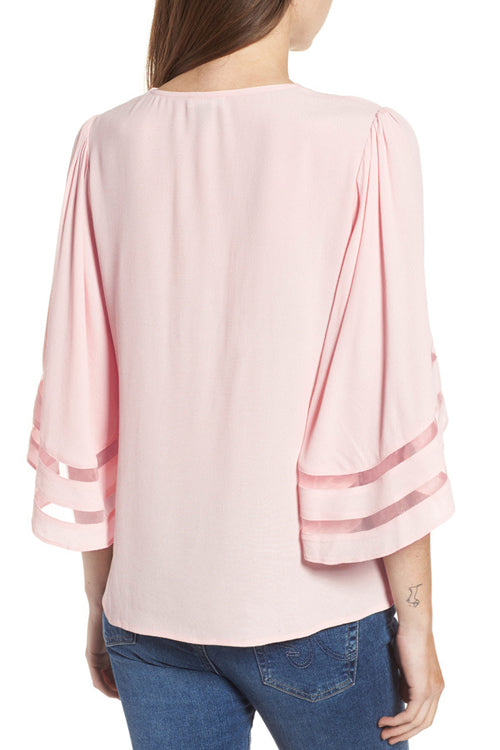 Sweetly Charmed V-Neck Bell Sleeve Top