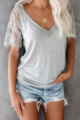 Imagine Me Without You Lace Shoulder Tee