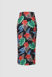 Floral Print Wrap Tie Midi Skirt