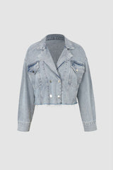 Frayed Hem Denim Jacket