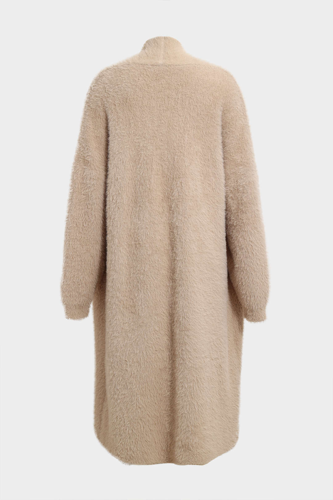Faux Fur Open Front Long Coat