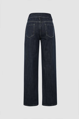 Foldover Waist Wide Lge Jeans