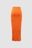 Knot Front Tube Top And Ruffle Midi Skirt Set