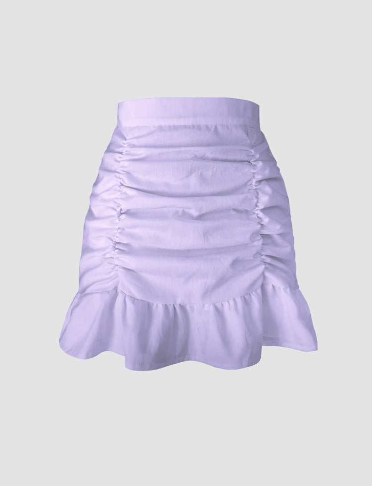Ruffle Pleated Mini Skirt