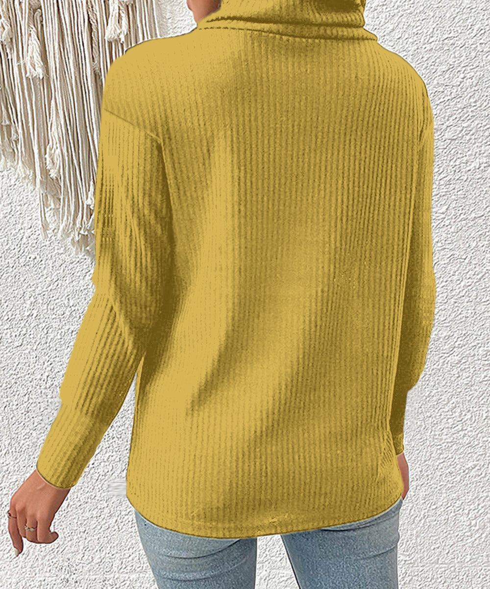 Plain Fashion High Neck Sweaters